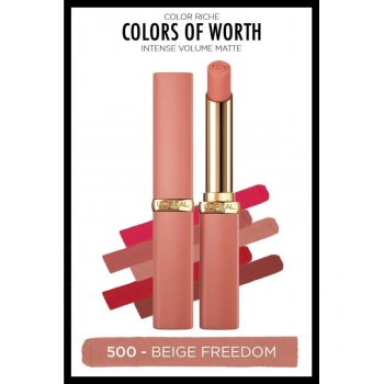 Loreal Paris Color Riche Colors Of Worth Intense Volume Matte Ruj -500 Beige Freedom