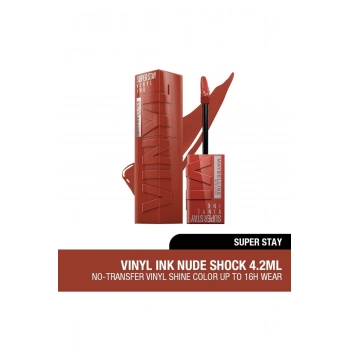 Maybelline New York Super Stay Vinyl Ink Uzun Süre Kalıcı Likit Parlak Ruj 130 Extra