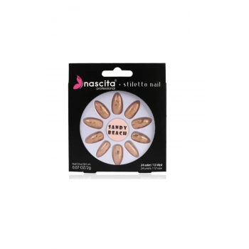 nascita Stiletto Gold Printing Takma Tırnak Nasnailx0026