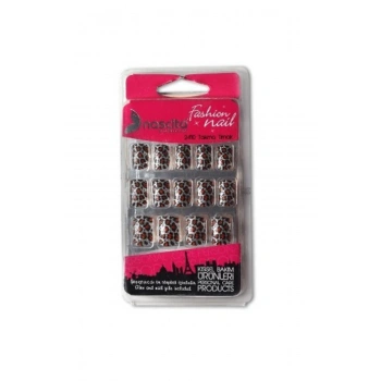 nascita Gümüş Renkli Leopar Desen Tırnak 24lü - 102