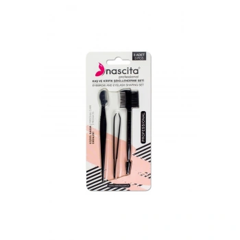 nascita 3lü Set (Ustura, Cımbız, Çift Taraflı Kaş Fırçası)