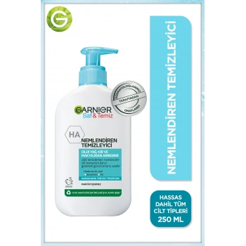 Garnier Saf & Temiz Nemlendiren Temizleyici [Hyaluronik Asit Seramid Kil] Yüz Temizleme Jeli - 250 ml