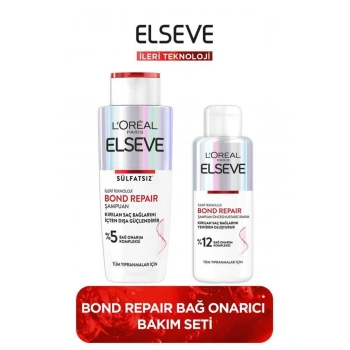 Elseve Bond Repair Bağ Onarıcı Saç Bakım Seti: Güçlendirici Şampuan + Şampuan Öncesi Kurtarıcı Bakım 200 ml