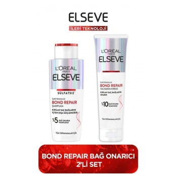 Elseve Bond Repair Bağ Onarıcı Saç Bakım Seti: Onarıcı Bakım Kremi 150 ml + Güçlendirici Şampuan 200 ml