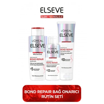 Elseve Bond Repair Bağ Onarıcı Saç Bakım Seti Şampuan + Bakım Kremi + Şampuan Öncesi Kurtarıcı Bakım