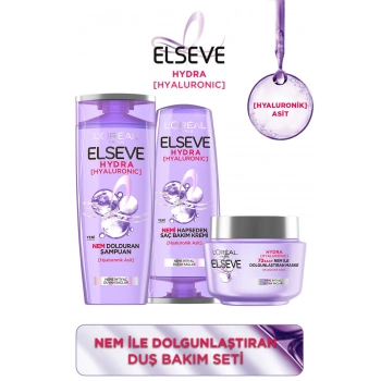 Elseve Hydra [hyaluronic] Nem Ile Dolgunlaştıran Duş Bakım Seti - Şampuan & Saç Bakım Kremi & Maske