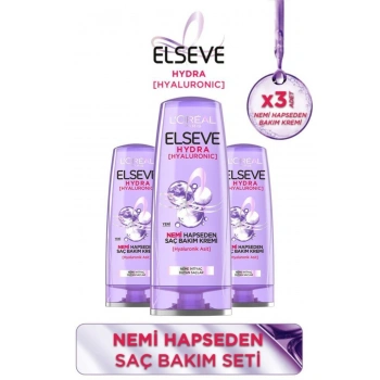Elseve Hydra [hyaluronic] Nemi Hapseden Saç Bakım Kremi 390 ml 3lü Set