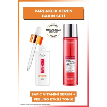 Loreal Paris Revitalift Clinical %12 Saf C Vitamini Serum 30 ml & %5 Saf Glikolik Asit Peeling Etkili Tonik 180 ml
