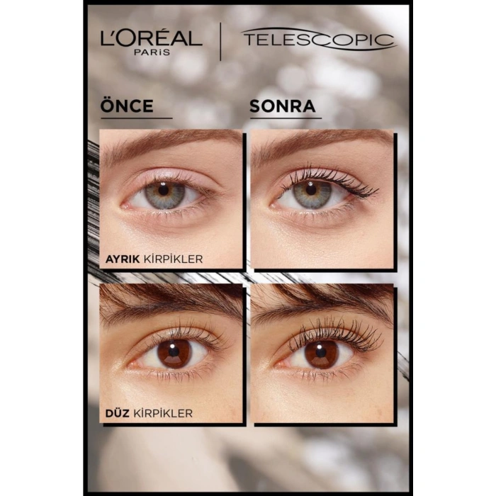 Loreal Paris Revitalift Filler Aydınlatıcı Göz Serumu 20 ml & Telescopic Carbon Black Maskara - Siyah & Roller