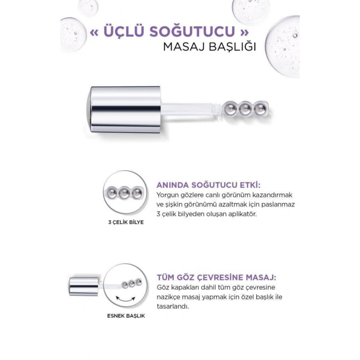 Loreal Paris Revitalift Filler Aydınlatıcı Göz Serumu 20 ml & Telescopic Carbon Black Maskara - Siyah & Roller