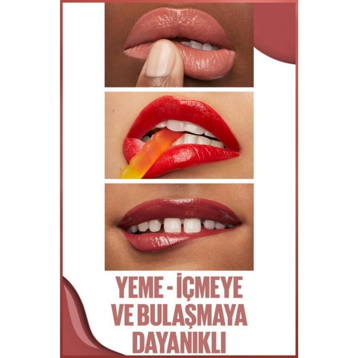 Maybelline New York Super Stay Vinyl Ink Uzun Süre Kalıcı Likit Parlak Ruj 115 Peppy