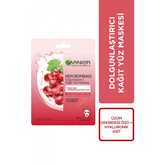 Garnier Kağıt Maske Nem Bombası Dolgunlaştırıcı Yaş Alma Belirtilerine Karşı