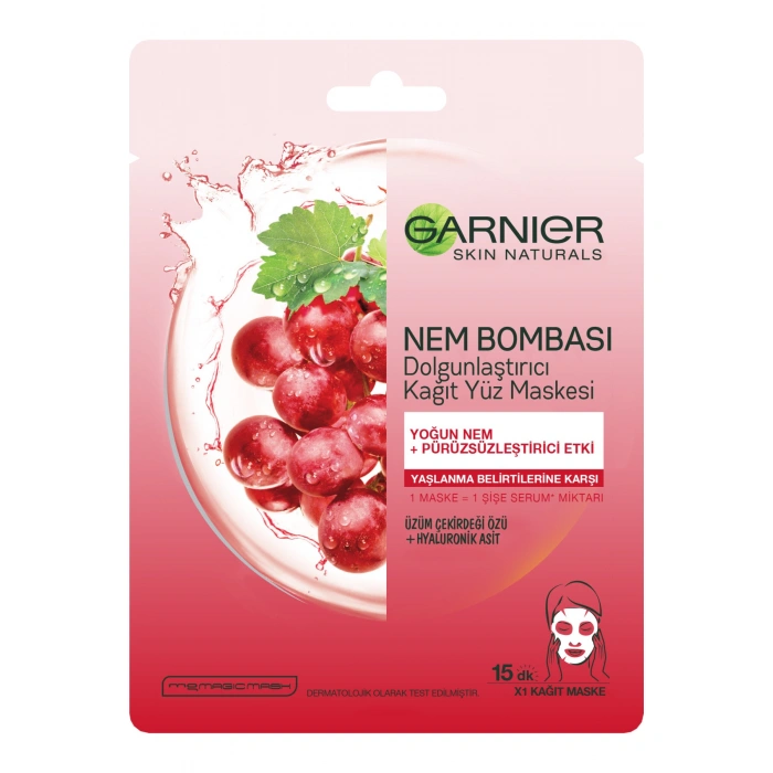 Garnier Kağıt Maske Nem Bombası Dolgunlaştırıcı Yaş Alma Belirtilerine Karşı