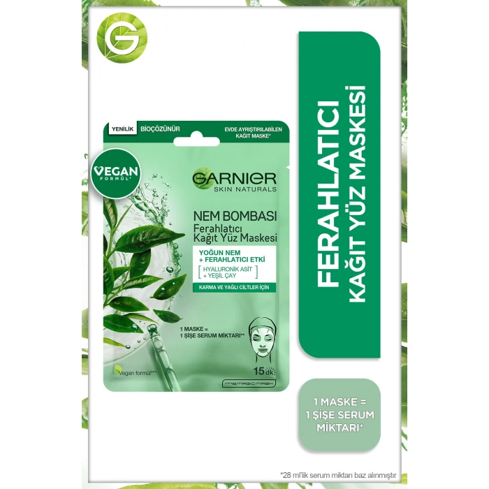 Garnier Nem Bombası Ferahlatıcı Kağıt Maske 28 gr