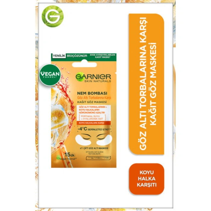 Garnier Nem Bombası Göz Altı Torbalarına Karşı Kağıt Göz Maskesi