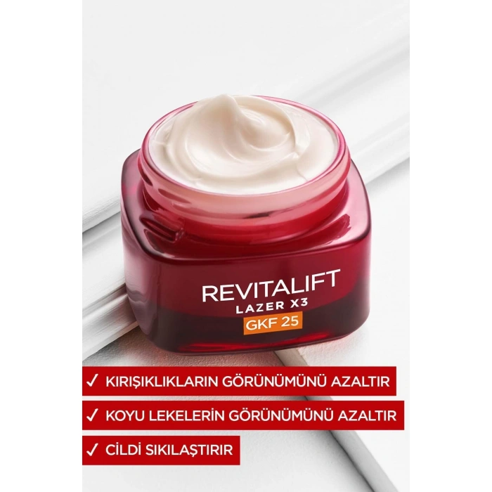 Loreal Paris Revitalift Lazer X3 Leke ve Kırışıklık Karşıtı Bakım GKF25 SPF25