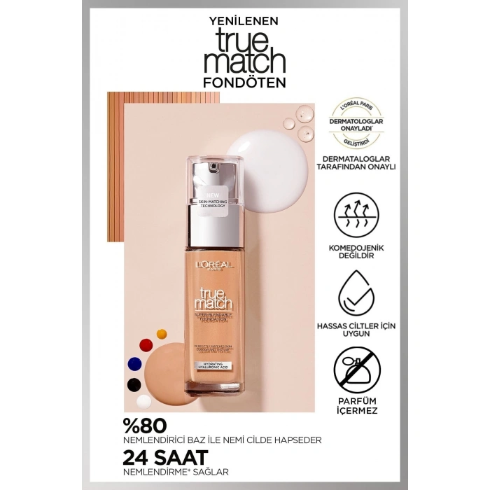 Loreal Paris True Match Bakım Yapan Fondöten - 3w Sıcak Alt Ton