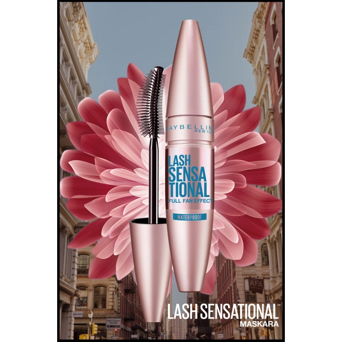 Maybelline New York Lash Sensational Yelpaze Etkili Suya Dayanıklı Siyah Waterproof Maskara