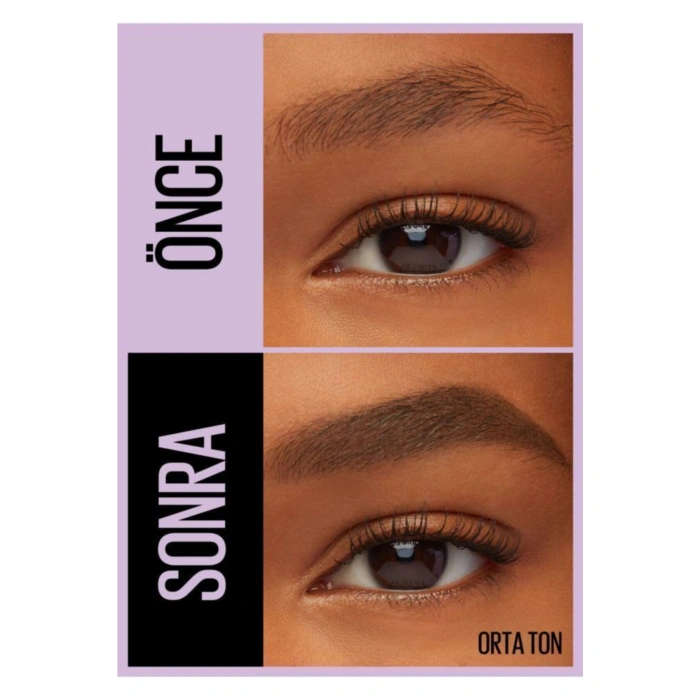 Maybelline New York Express Brow Satin Duo Çift Taraflı Kaş Kalemi - 02 Orta Ton