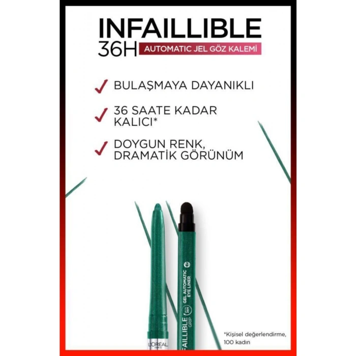 Loreal Paris Infaillable Automatic Jel Göz Kalemi - Zümrüt Yeşili