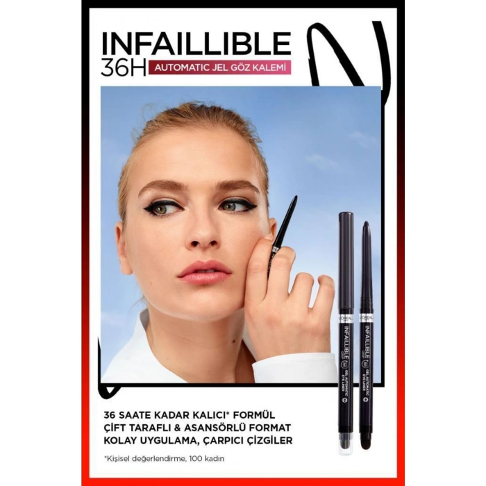Loreal Paris Infaillible Automatic Jel Göz Kalemi - Mat Siyah