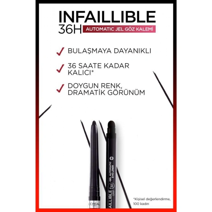 Loreal Paris Infaillible Automatic Jel Göz Kalemi - Mat Siyah