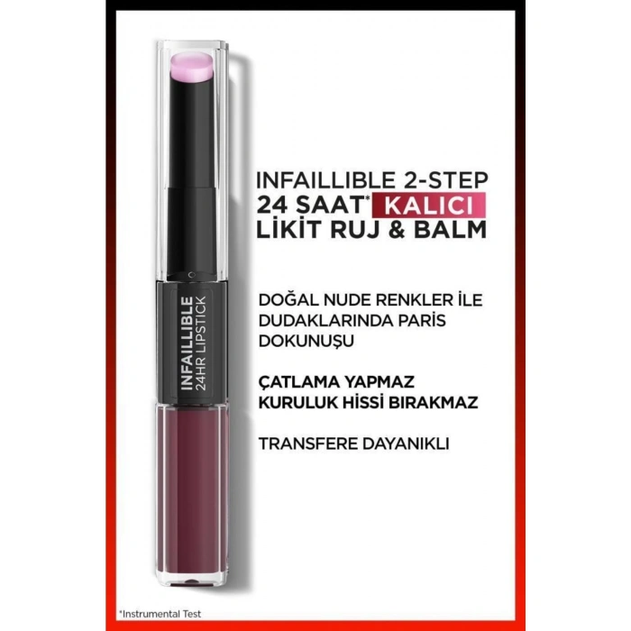 Loreal Paris Infaillible 2-step 24 Saat Kalıcı Likit Ruj & Balm - 215 Wine Oclock