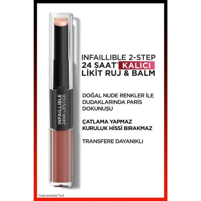Loreal Paris Infaillible 2-step 24 Saat Kalıcı Likit Ruj & Balm - 101 Everlasting Paris