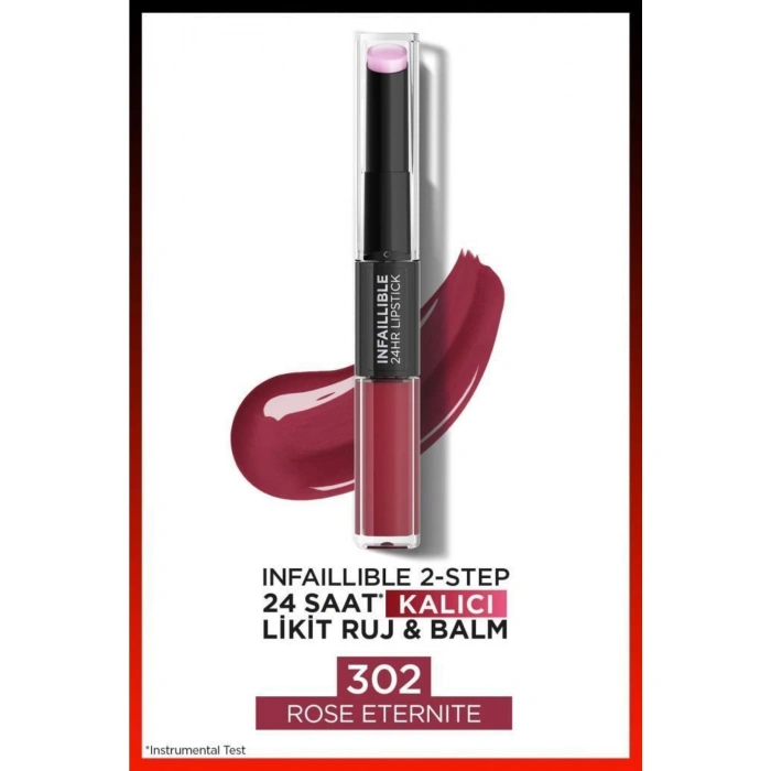 Loreal Paris Infaillible 2-step 24 Saat Kalıcı Likit Ruj & Balm - 302 Rose Eternite