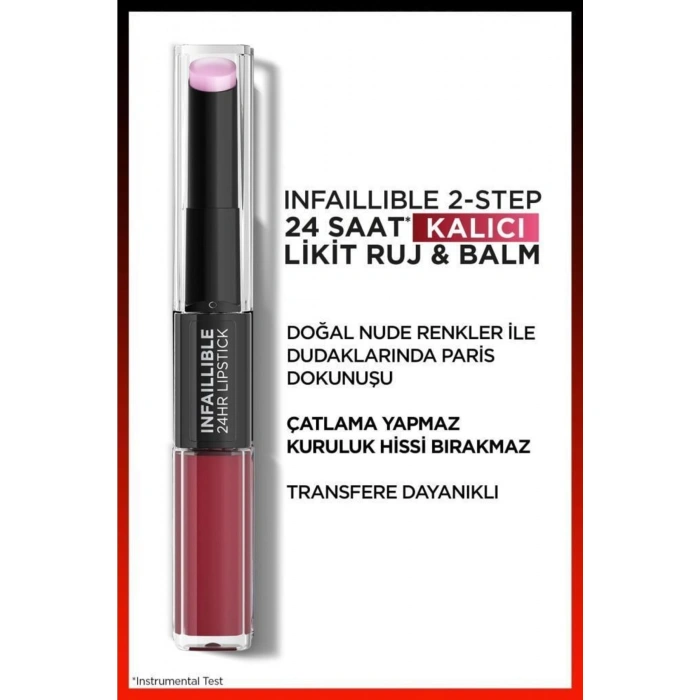 Loreal Paris Infaillible 2-step 24 Saat Kalıcı Likit Ruj & Balm - 302 Rose Eternite