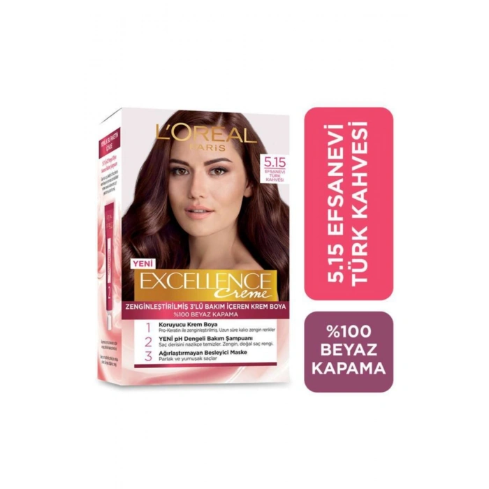 Loreal Paris Excellence Creme Saç Boyası 5.15 Efsanevi Türk Kahvesi