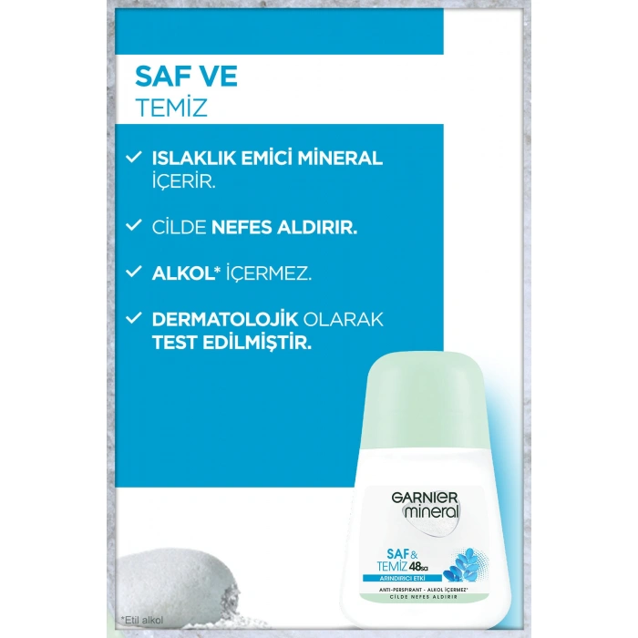 Garnier Mineral Saf ve Temiz Kadın Roll-On Deodorant