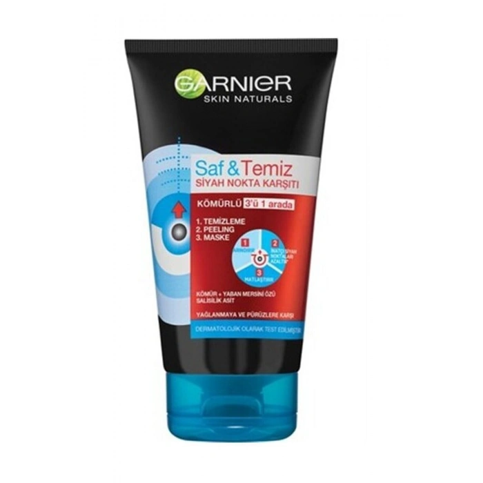 Garnier Saf & Temiz Siyah Nokta Karşıtı Kömürlü 3ü 1 Arada 150 ml