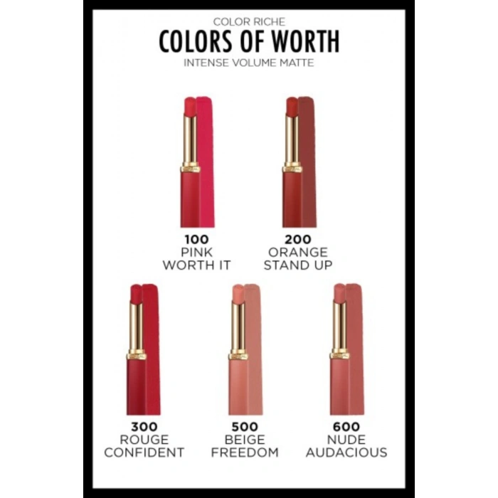 Loreal Paris Color Riche Colors Of Worth Intense Volume Matte Ruj - 300 Rouge Confident