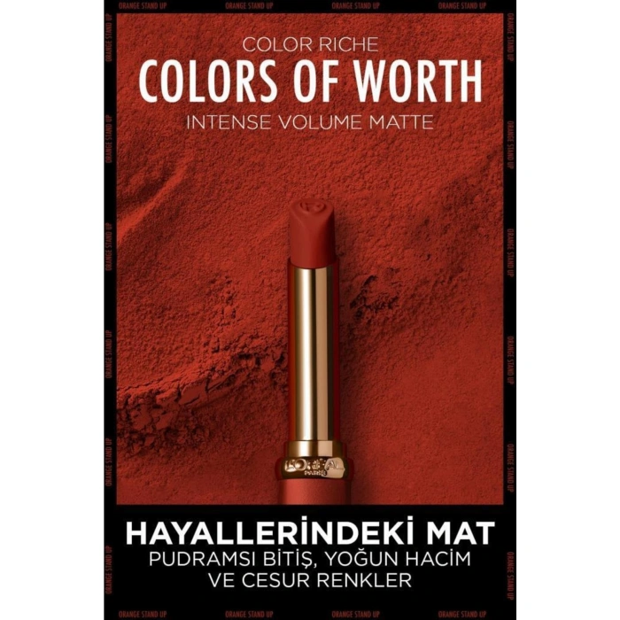 Loreal Paris Color Riche Colors Of Worth Intense Volume Matte Ruj - 200 Orange Stand Up