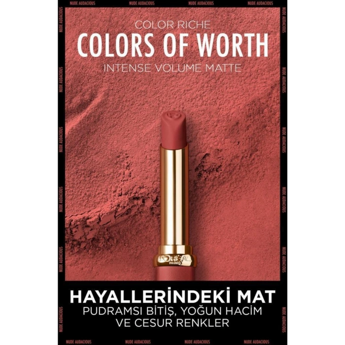 Loreal Paris Color Riche Colors Of Worth Intense Volume Matte Ruj - 600 Nude Audacious