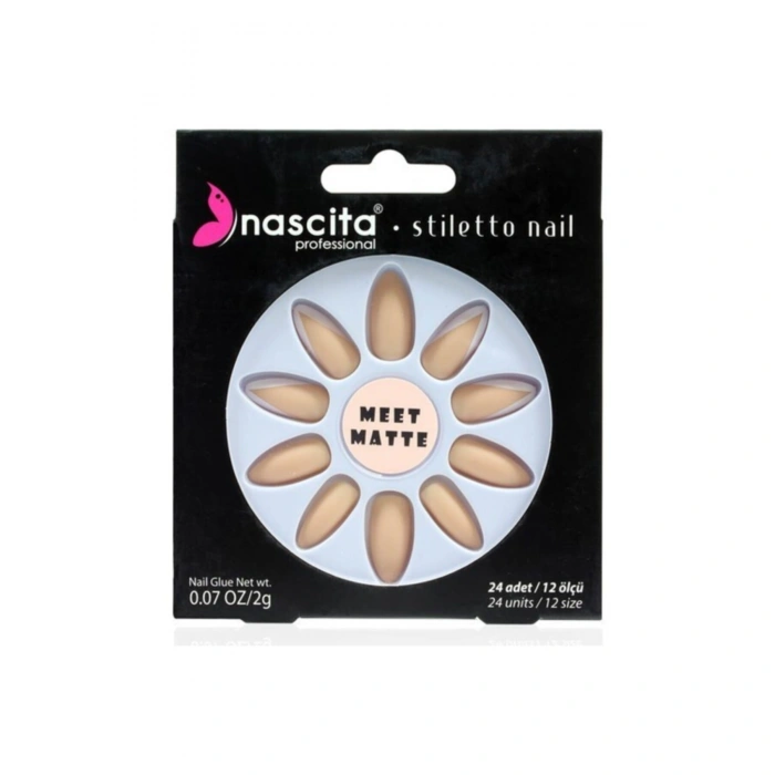 nascita Stiletto Matte French Nails Takma Tırnak