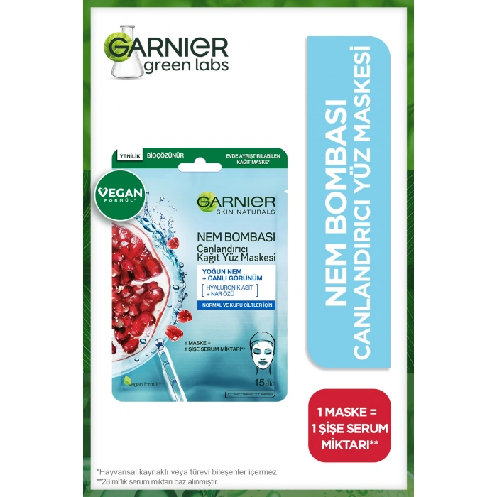Garnier Nem Bombası Canlandırıcı Kağıt Maske 28 gr
