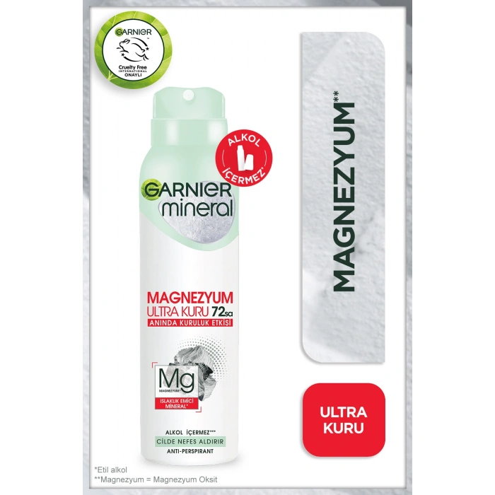 Garnier 5li Mineral Magnezyum Ultra Kuru Sprey Deodorant Seti