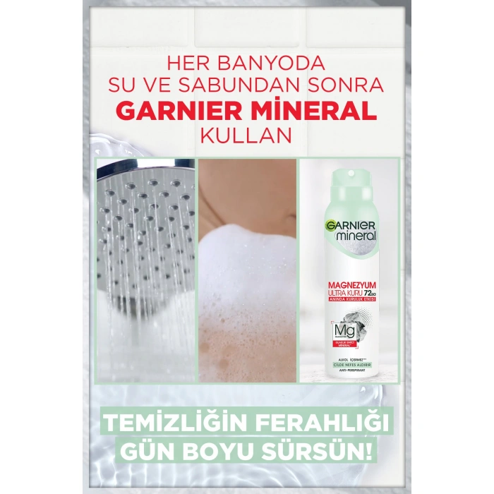 Garnier 5li Mineral Magnezyum Ultra Kuru Sprey Deodorant Seti
