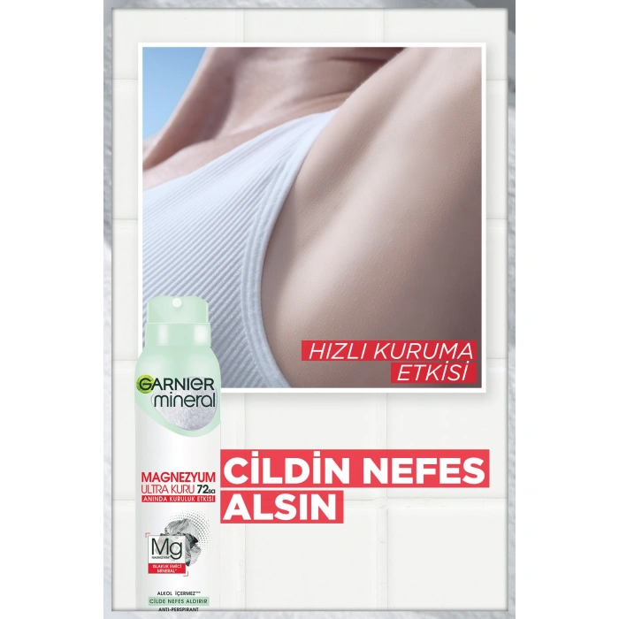 Garnier 3lü Mineral Magnezyum Ultra Kuru Sprey Deodorant Seti
