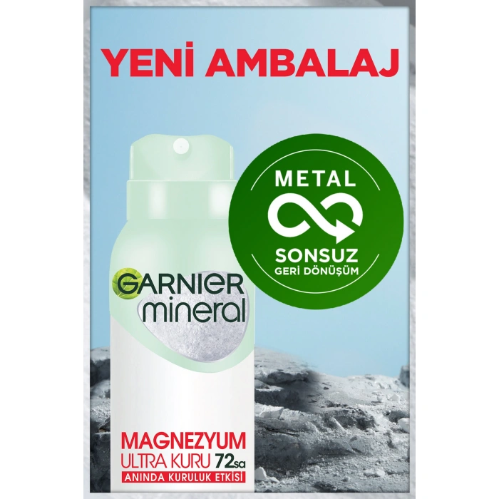 Garnier 3lü Mineral Magnezyum Ultra Kuru Sprey Deodorant Seti