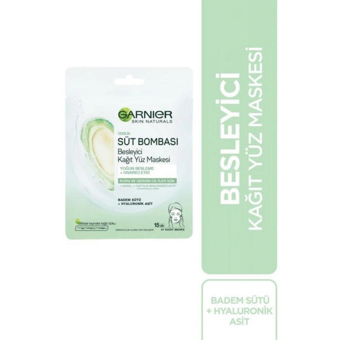 Garnier Süt Bombası Besleyici Kağıt Yüz Maskesi Badem Sütü 3lü Set