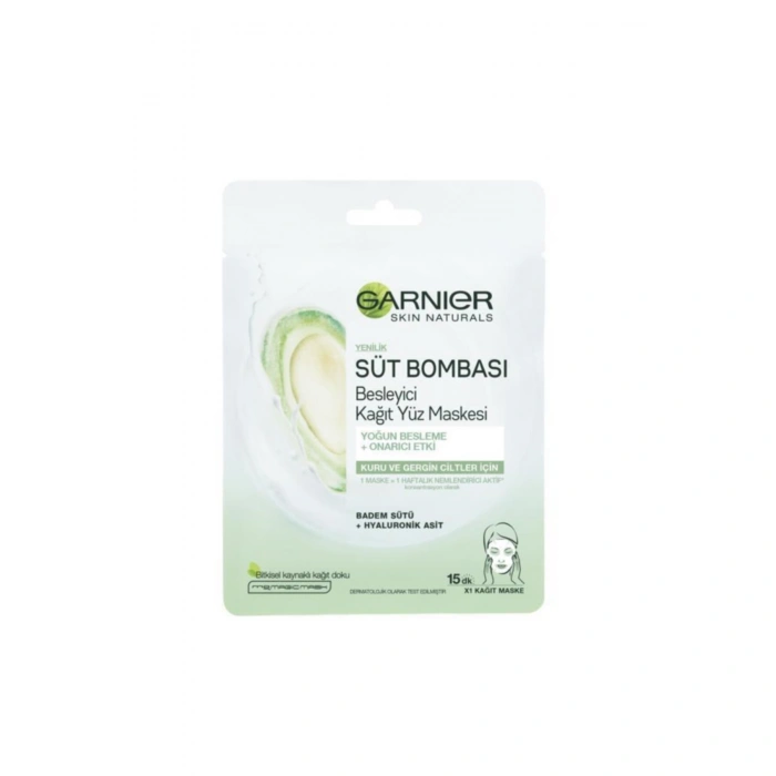 Garnier Süt Bombası Besleyici Kağıt Yüz Maskesi Badem Sütü 3lü Set