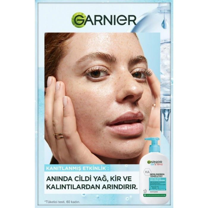 Garnier Saf & Temiz Nemlendiren Temizleyici [Hyaluronik Asit Seramid Kil] Yüz Temizleme Jeli - 250 ml