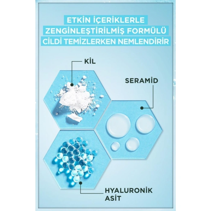 Garnier Saf & Temiz Nemlendiren Temizleyici [Hyaluronik Asit Seramid Kil] Yüz Temizleme Jeli - 250 ml