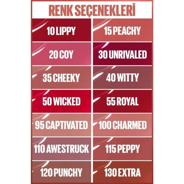 Maybelline New York Super Stay Vinyl Ink Uzun Süre Kalıcı Likit Parlak Ruj 120 Punchy