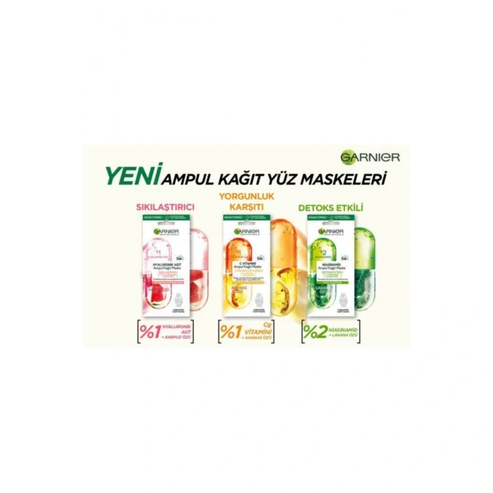 Garnier Ampul Kağıt Yüz Maskeleri 3ü 1 Arada Set 9lu
