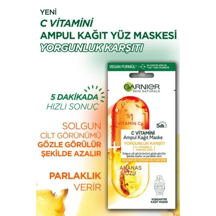 Garnier Ampul Kağıt Yüz Maskeleri 3ü 1 Arada Set 9lu