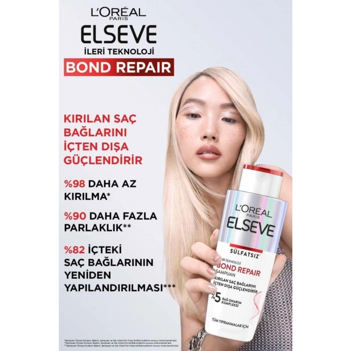 Elseve Bond Repair Bağ Onarıcı Saç Bakım Seti: Güçlendirici Şampuan + Şampuan Öncesi Kurtarıcı Bakım 200 ml